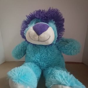 Kellytoy Plush Blue 2017 lion with purple mane 14"